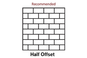 half-offset tile placement